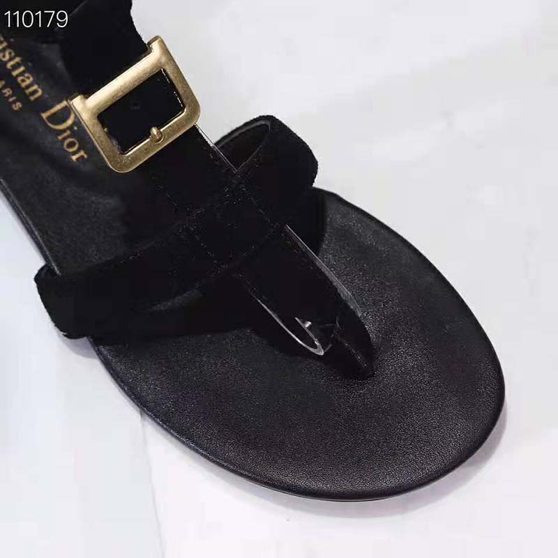 Dior Women Double-D Sandal in Suede Calfskin-Black - image 9