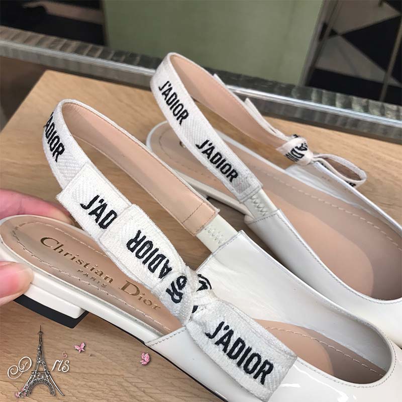 Dior Women J’Adior Ballet Pump White Patent Leather J’adior Embroidered Ribbon - image 5
