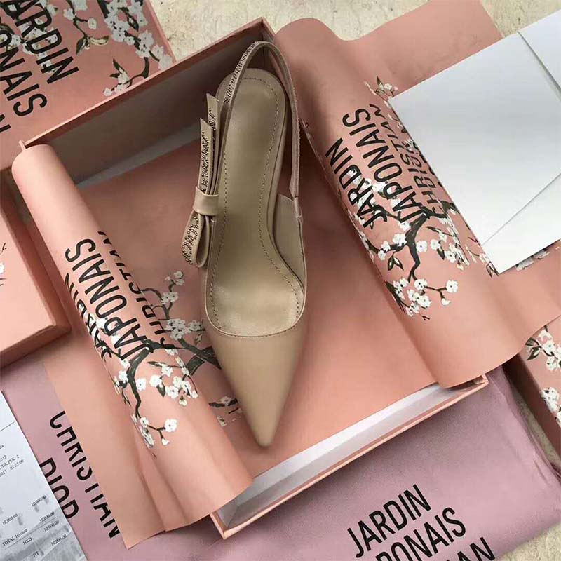 Top view showing adjustable buckle on Dior Women J’Adior High-Heeled Nude Lambskin Studs 65mm Heel-Sandy