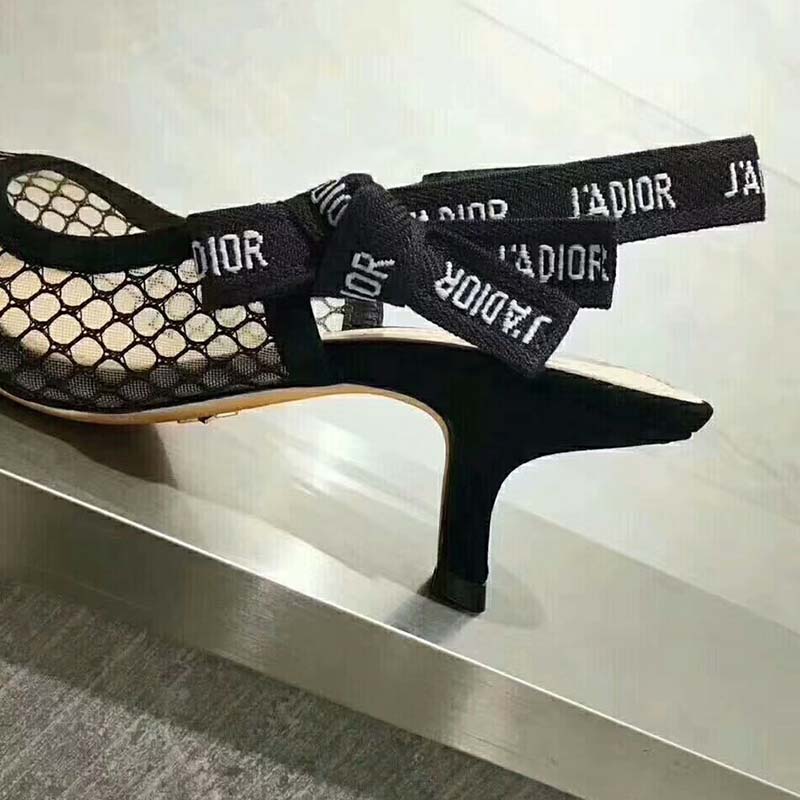 Dior Women J’Adior High-Heeled Shoe in Black Mesh Shoes Black 65mm Heel - image 8