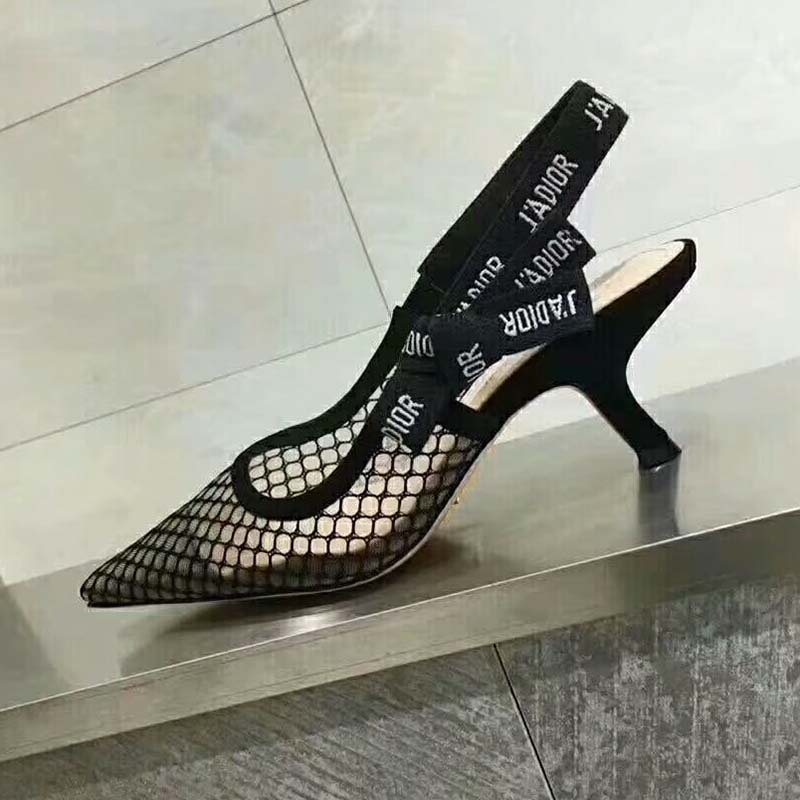 Dior Women J’Adior High-Heeled Shoe in Black Mesh Shoes Black 65mm Heel - image 6