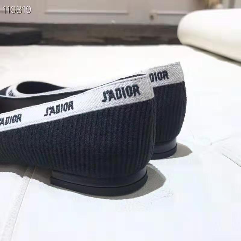 Dior Women J’adior Embroidered Ballet Flat Technical Canvas Embroidered Ribbon-Black - image 7