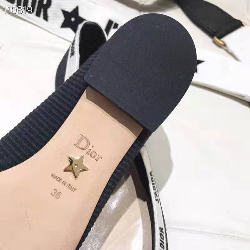 Dior Women J’adior Embroidered Ballet Flat Technical Canvas Embroidered Ribbon-Black - image 10