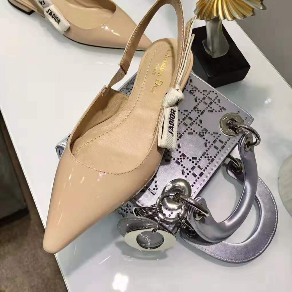 Dior Women J’adior Patent Calfskin Ballet Pump in 1cm Heel-Sandy - image 6