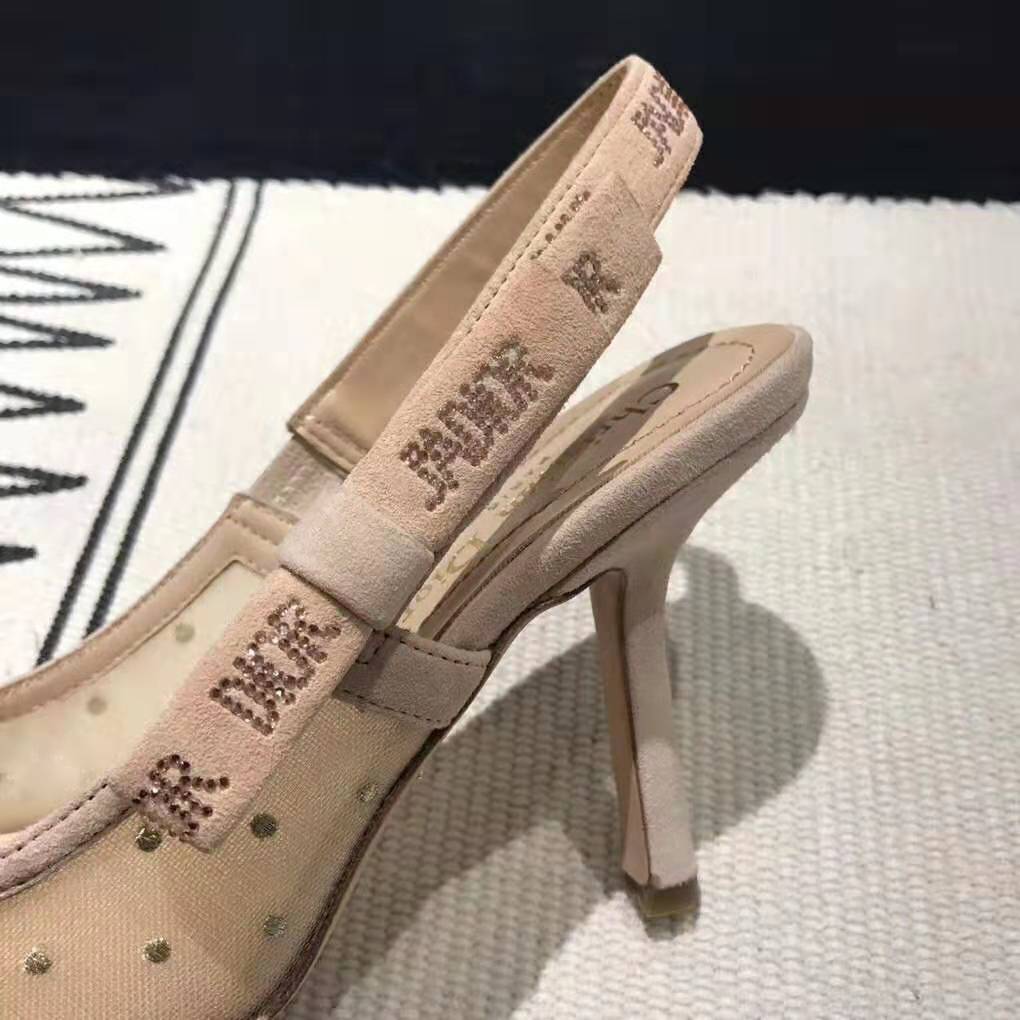 Dior Women J’adior Plumetis Slingback Pump Strass 10cm Heel-Sandy - image 7