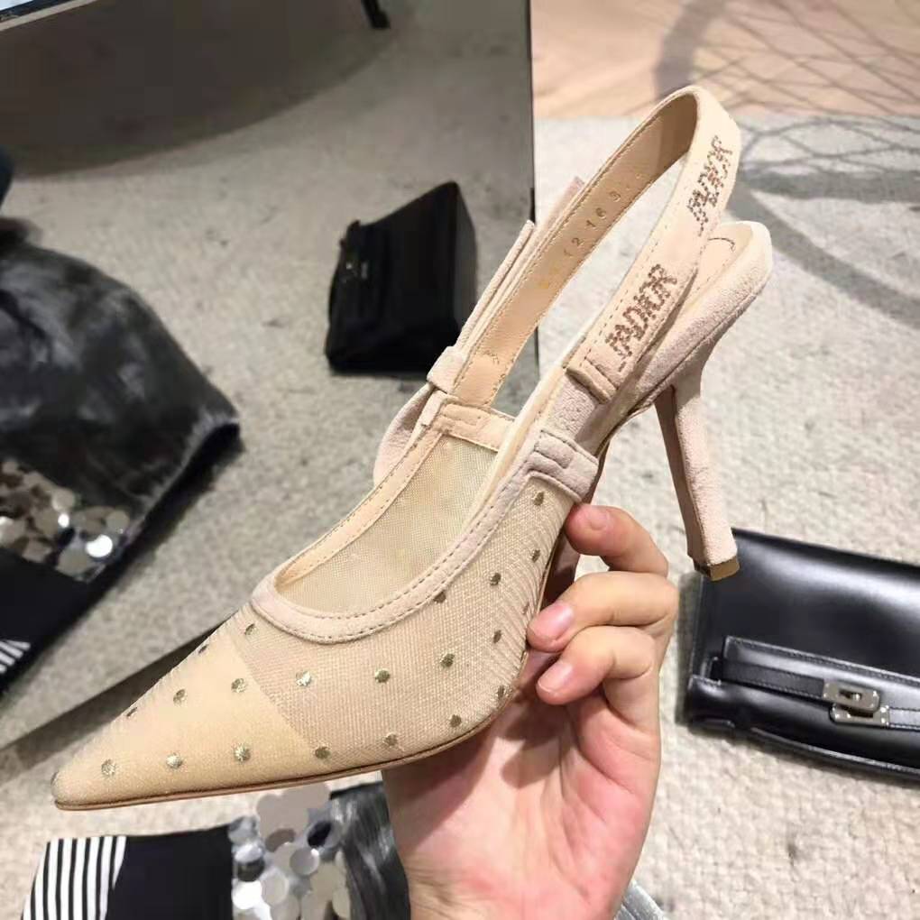 Dior Women J’adior Plumetis Slingback Pump Strass 10cm Heel-Sandy - image 5