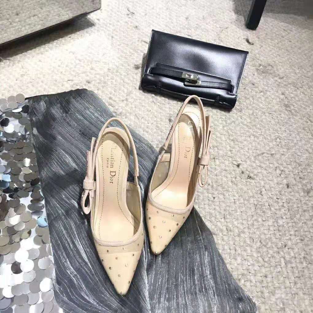 Dior Women J’adior Plumetis Slingback Pump Strass 10cm Heel-Sandy - image 4
