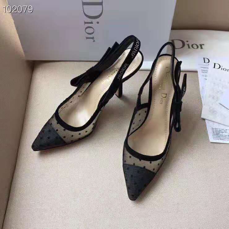 Dior Women J’adior Pump Dotted Swiss Tulle Rhinestones 10 cm Heel-Black - image 4