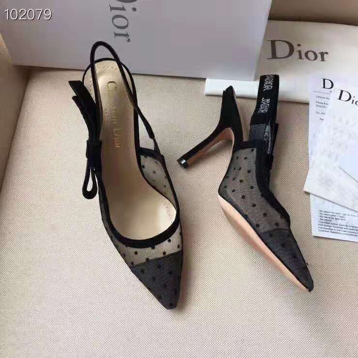 Dior Women J’adior Pump Dotted Swiss Tulle Rhinestones 10 cm Heel-Black - image 6