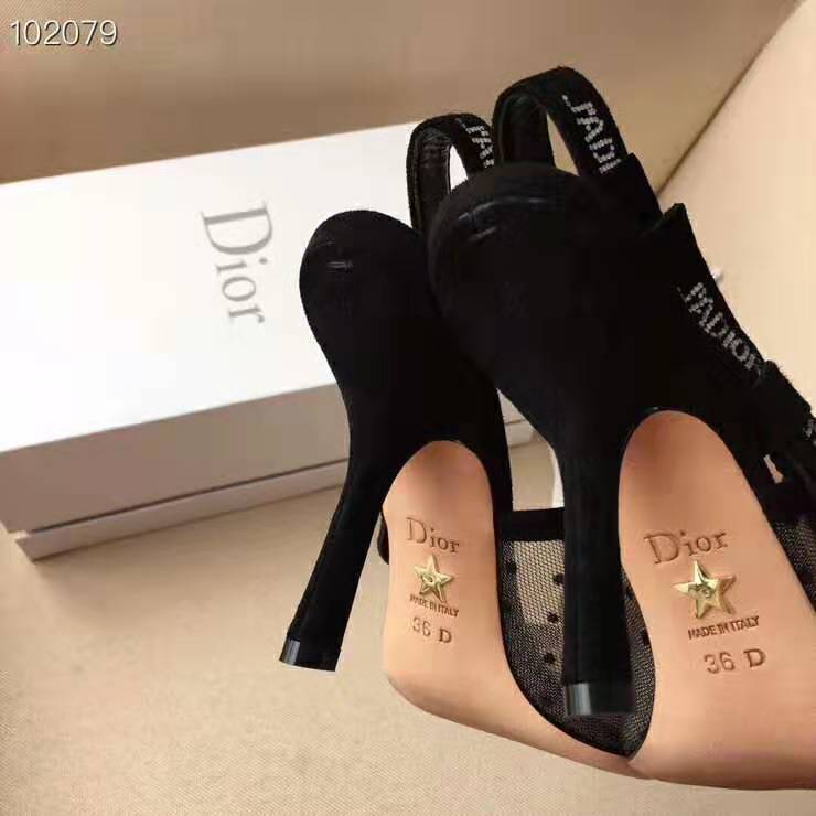 Dior Women J’adior Pump Dotted Swiss Tulle Rhinestones 10 cm Heel-Black - image 9
