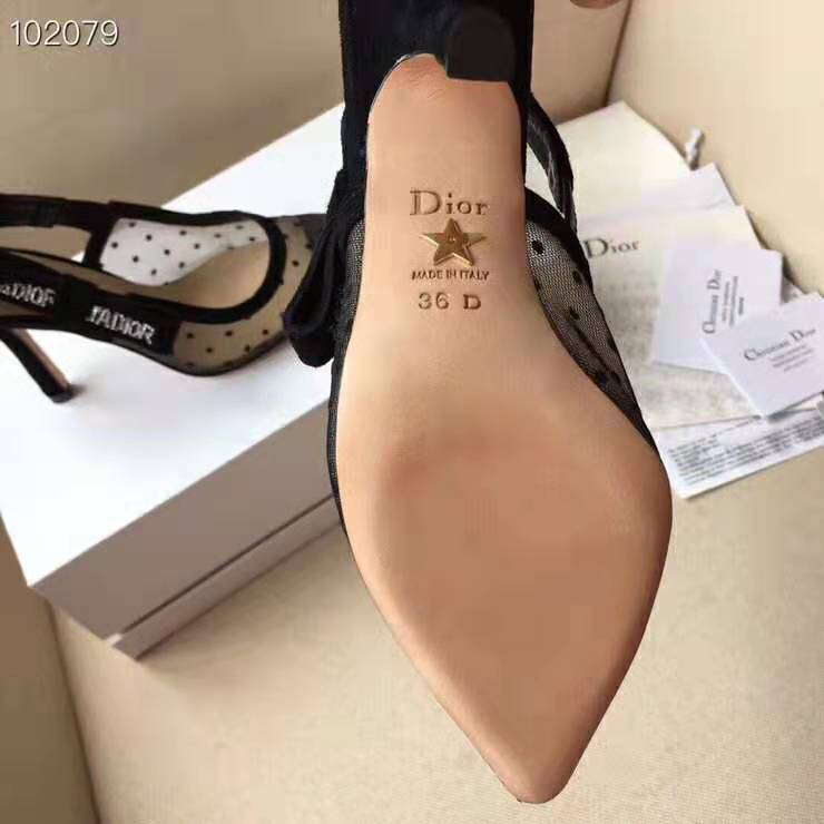 Dior Women J’adior Pump Dotted Swiss Tulle Rhinestones 10 cm Heel-Black - image 10