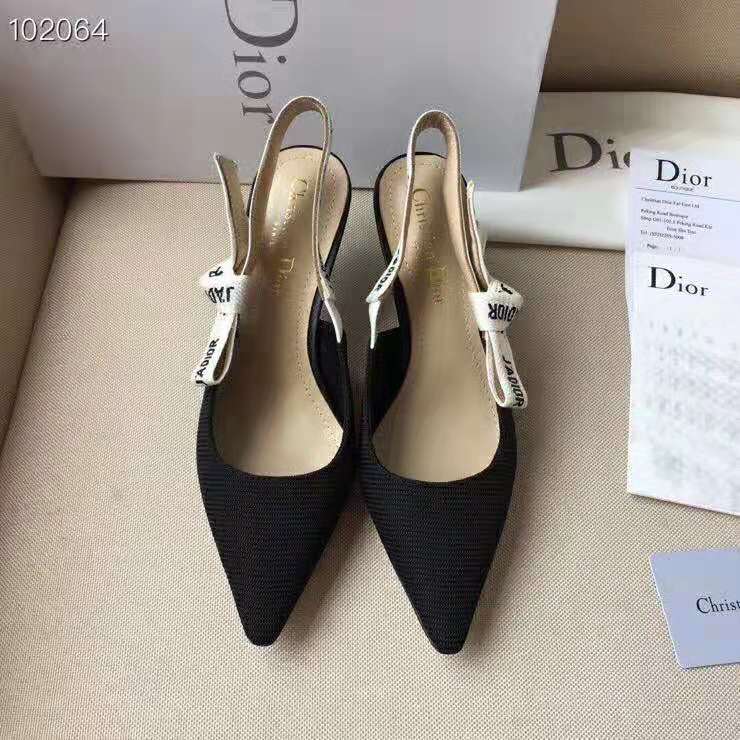 Side view highlighting 6.5 cm heel on Dior Women J’adior Pump
