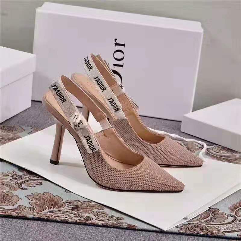 Close-up of J’adior ribbon strap on Dior Women J’adior Slingback Pump Sandy