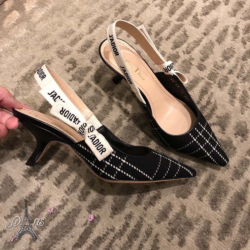 Dior Women J’adior Tartan Wool High-Heeled Shoe 65mm Heel - image 5
