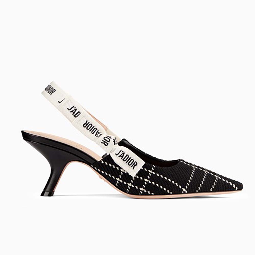 Side view of Dior Women J’adior Tartan Wool High-Heeled Shoe 65mm Heel