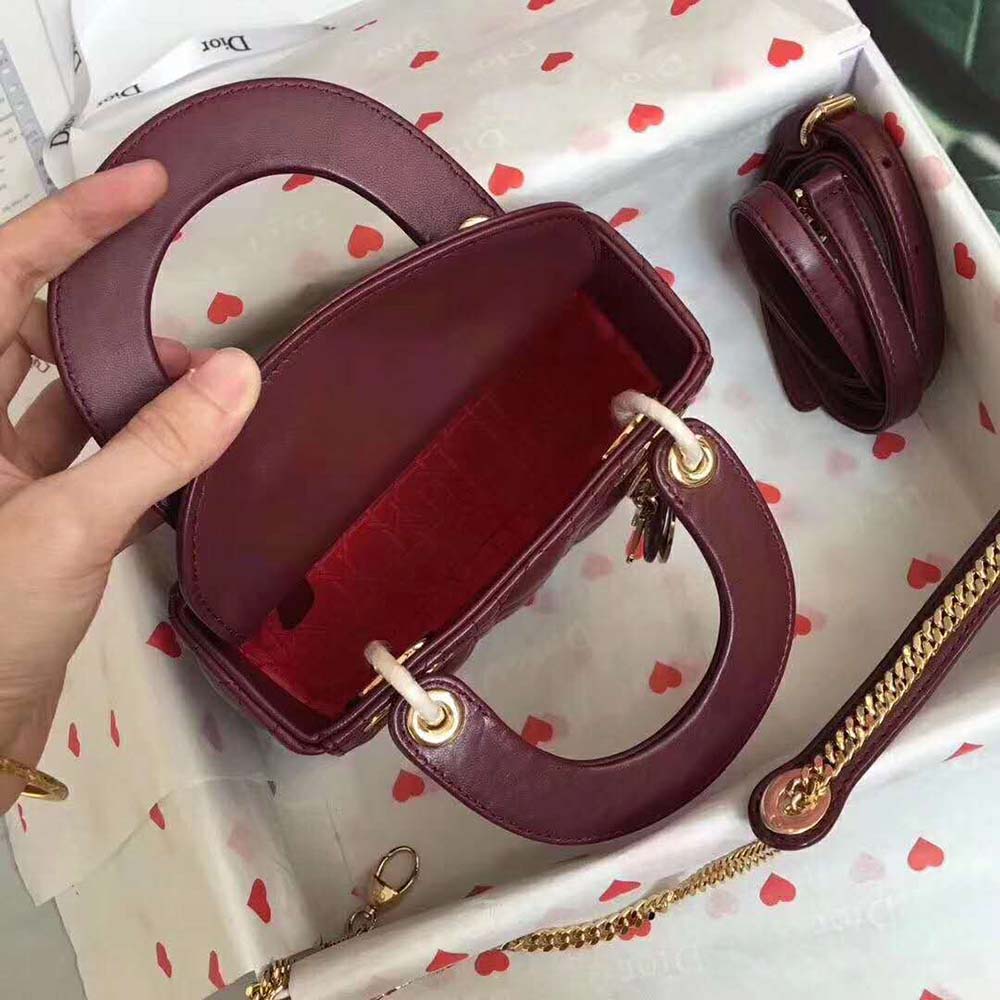 Dior Women MY ABCDIOR Lambskin Bag-Maroon - image 5