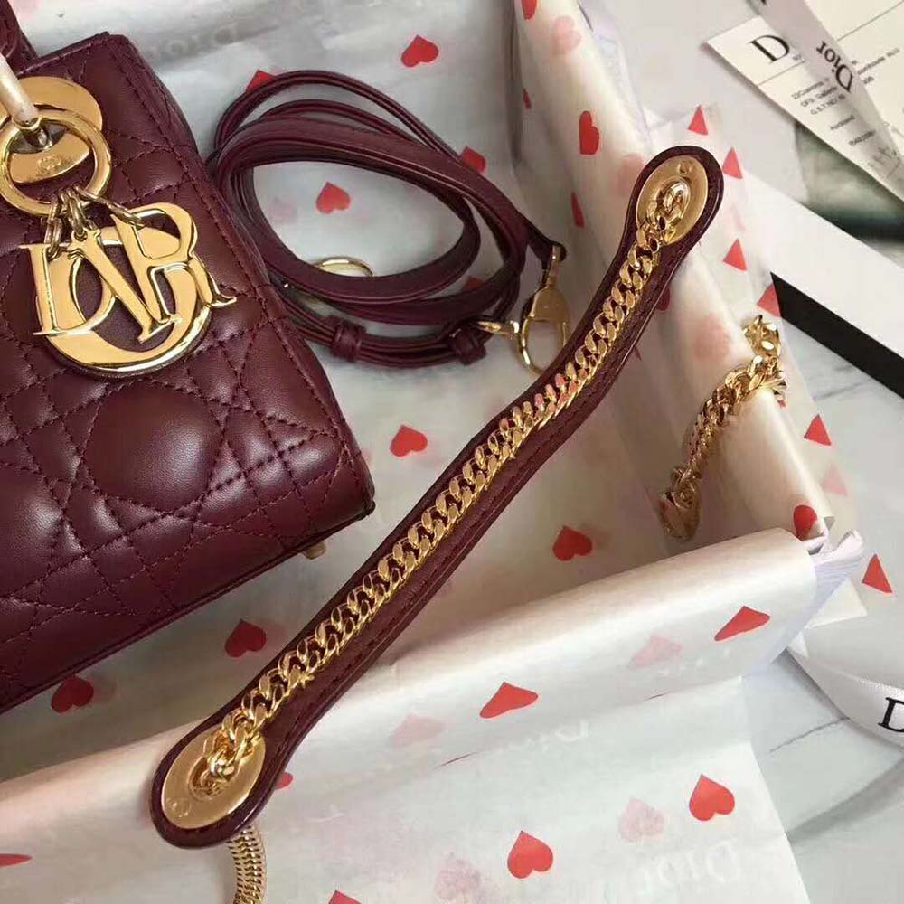 Dior Women MY ABCDIOR Lambskin Bag-Maroon - image 8