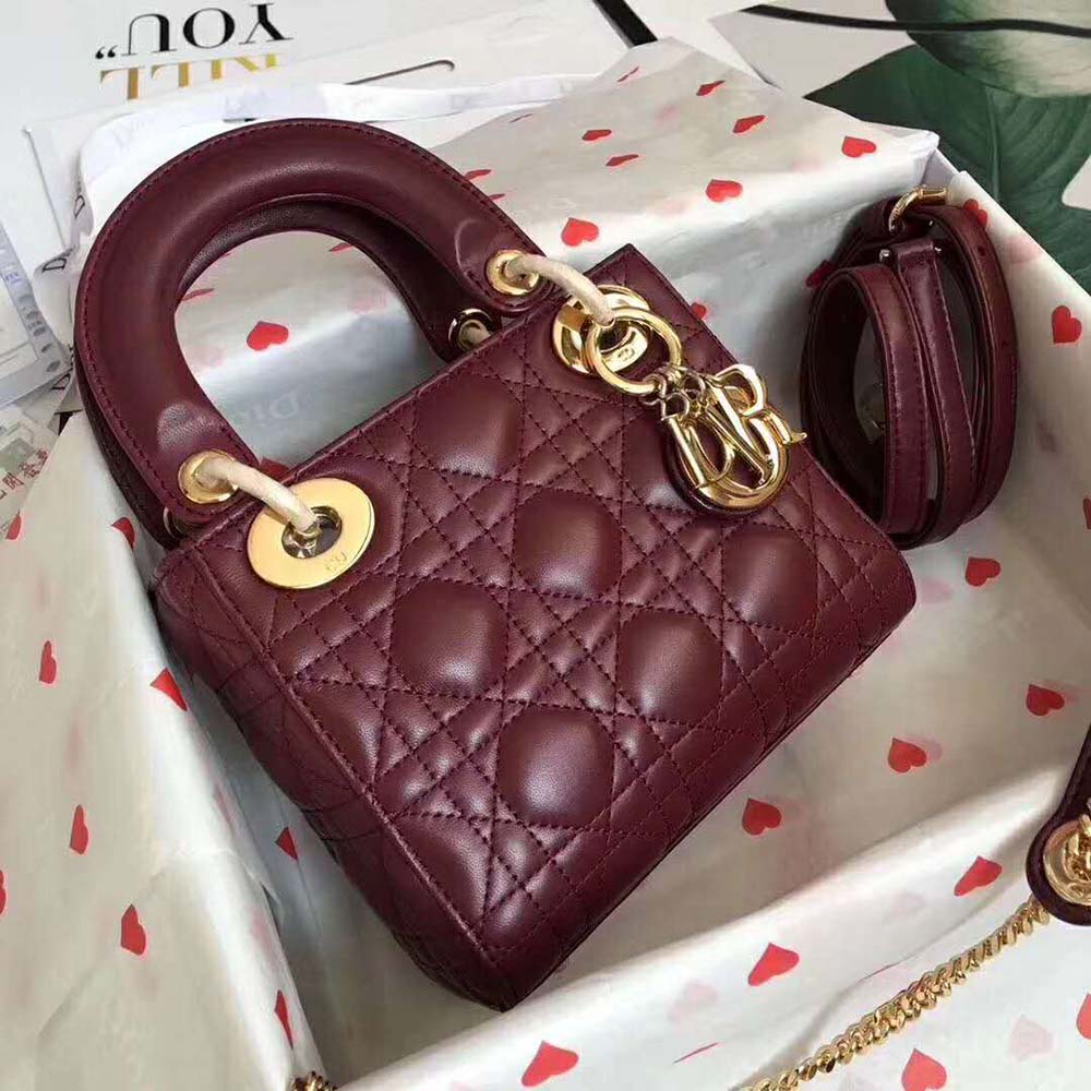 Dior Women MY ABCDIOR Lambskin Bag-Maroon - image 4