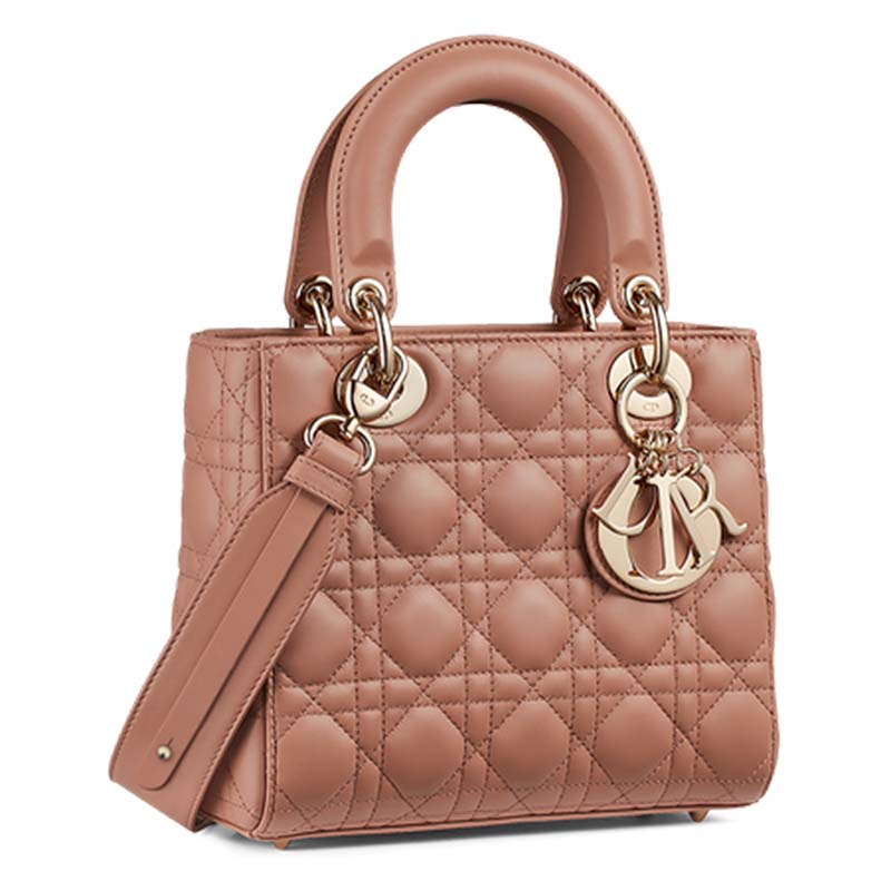 Front angle of Dior Women MY ABCDIOR Lambskin Personalize Bag-Pink showing pink leather