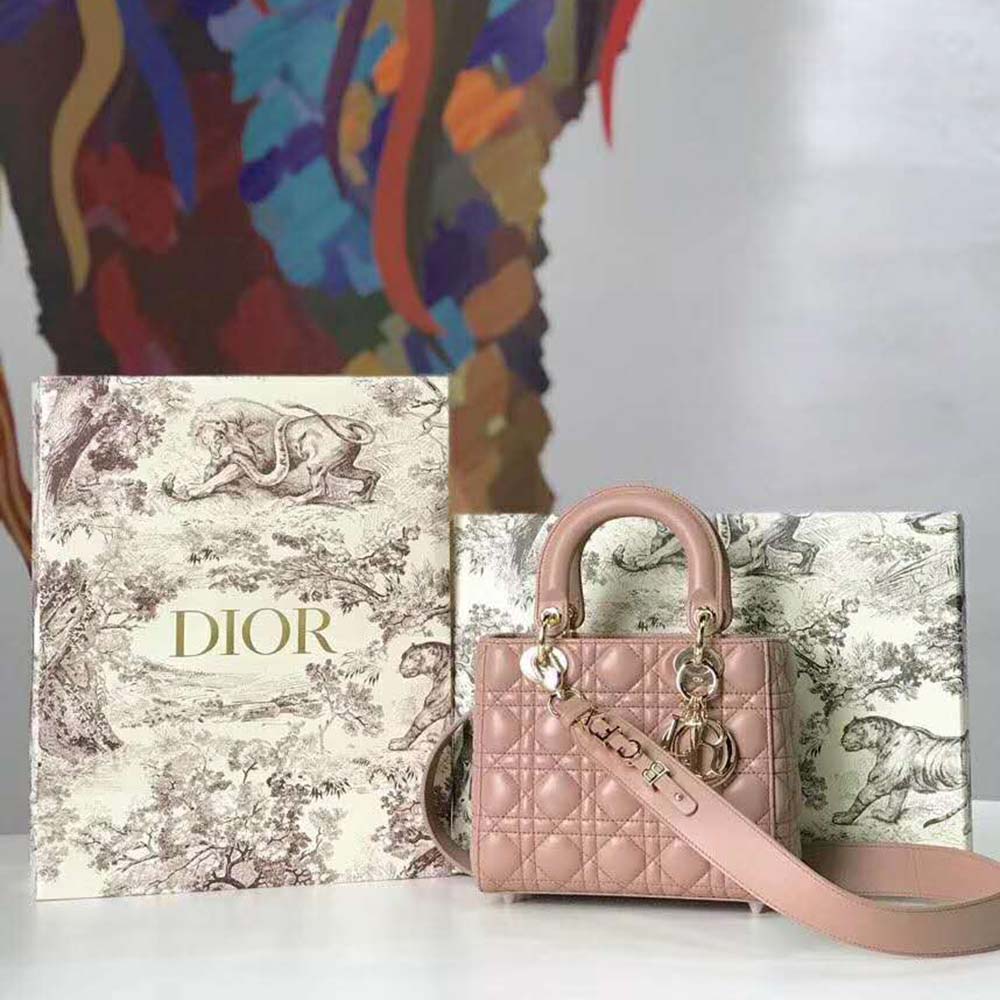 Close-up of signature ABCDIOR hardware on Dior Women MY ABCDIOR Lambskin Personalize Bag-Pink
