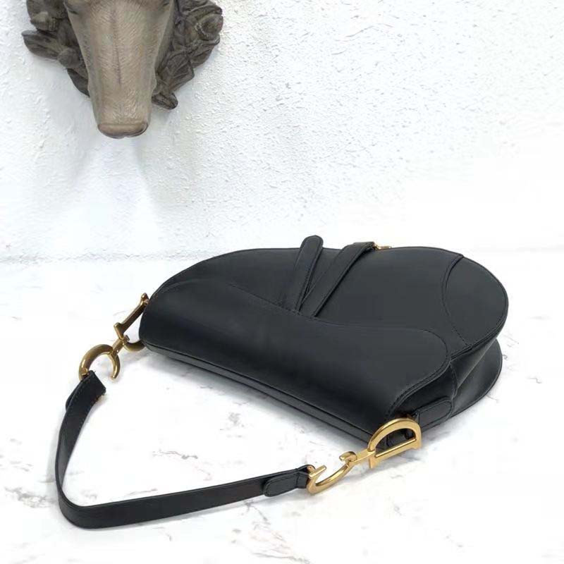 Dior Women Mini Saddle Bag in Black Calfskin - image 5