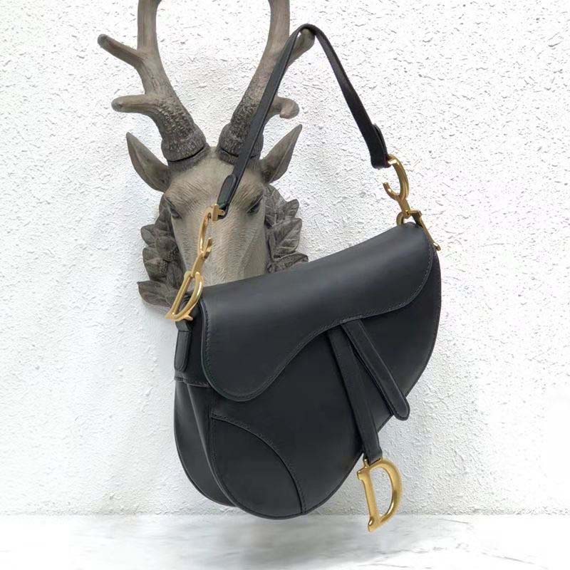Dior Women Mini Saddle Bag in Black Calfskin - image 4