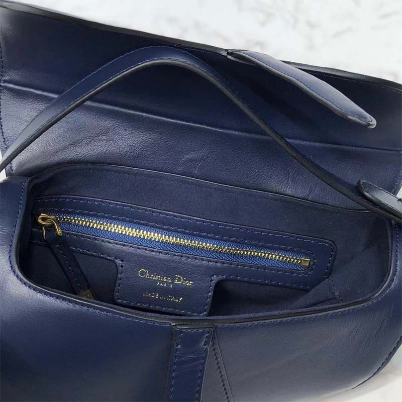 Dior Women Mini Saddle Bag in Blue Calfskin - image 11