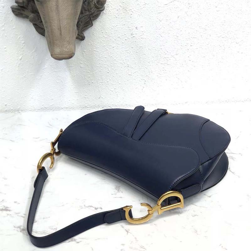 Dior Women Mini Saddle Bag in Blue Calfskin - image 6
