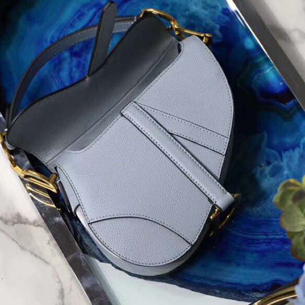 Dior Women Mini Saddle Bag in Calfskin-Blue - image 4