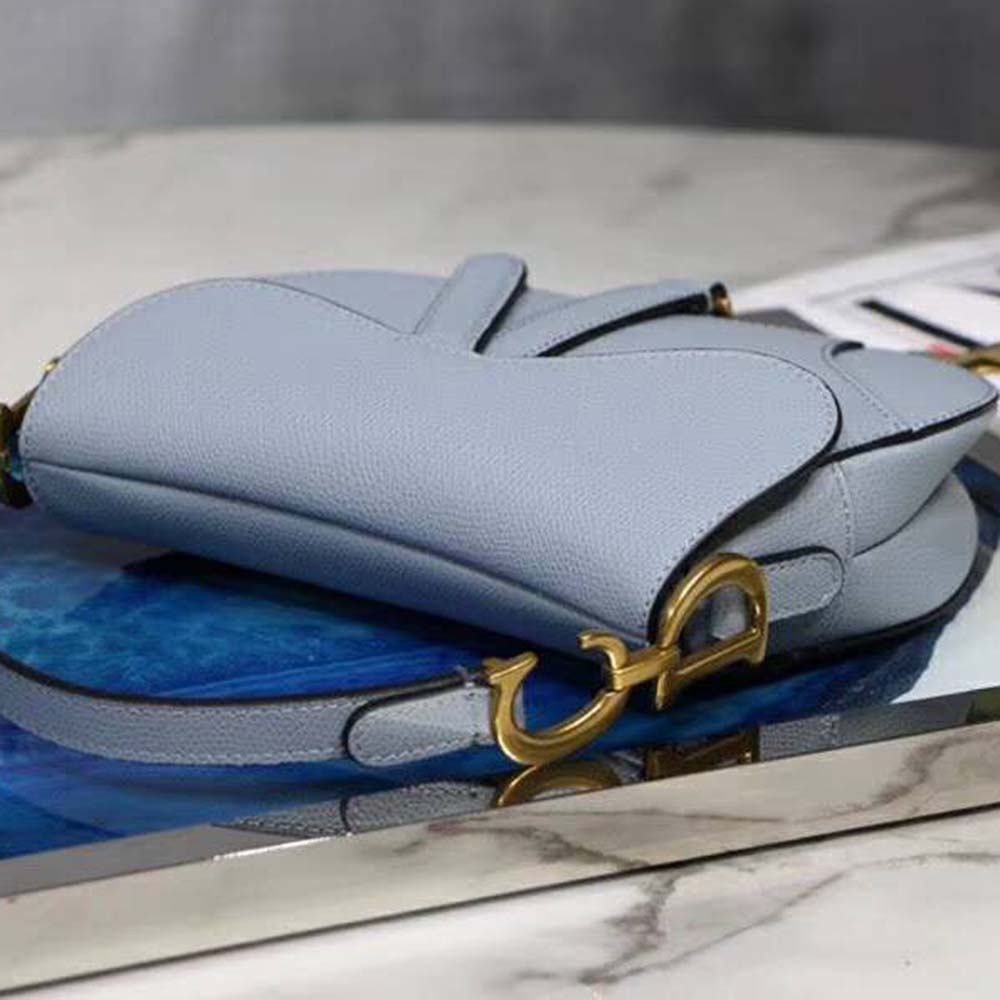 Dior Women Mini Saddle Bag in Calfskin-Blue - image 5