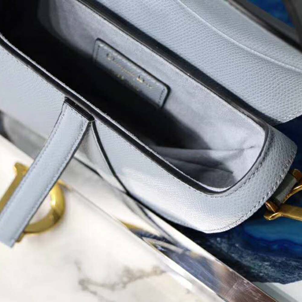 Dior Women Mini Saddle Bag in Calfskin-Blue - image 10