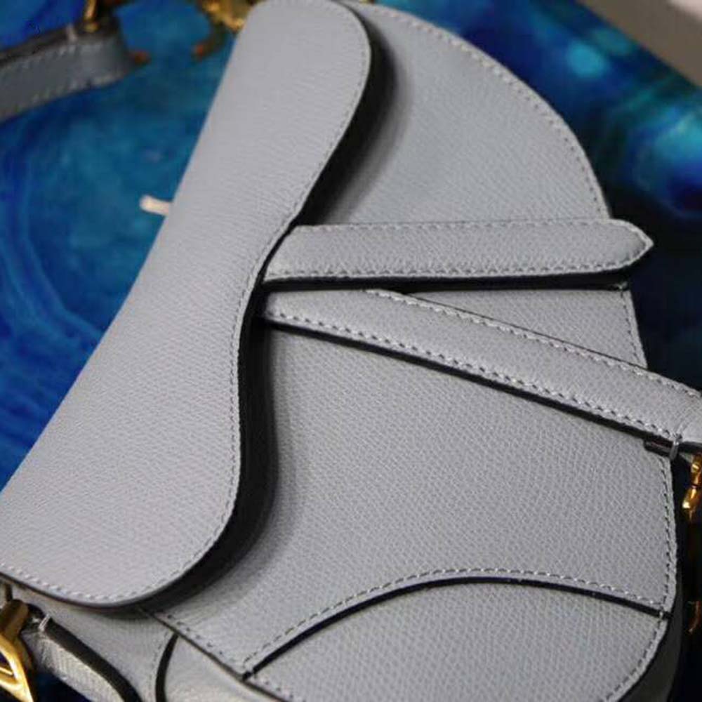 Dior Women Mini Saddle Bag in Calfskin-Blue - image 9
