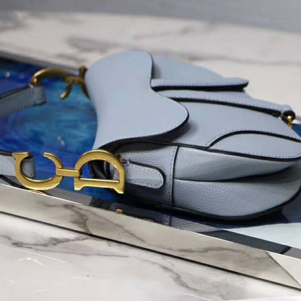 Dior Women Mini Saddle Bag in Calfskin-Blue - image 7