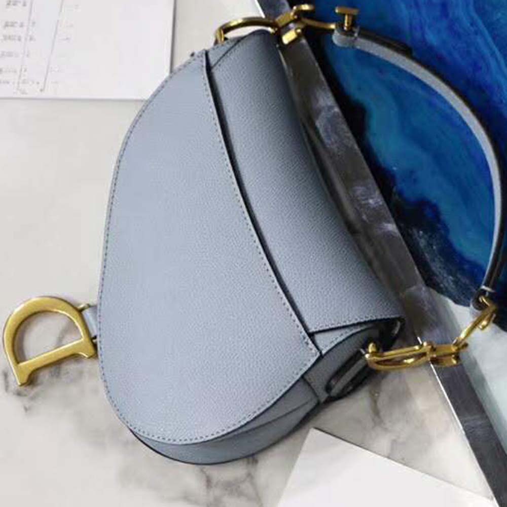 Dior Women Mini Saddle Bag in Calfskin-Blue - image 6