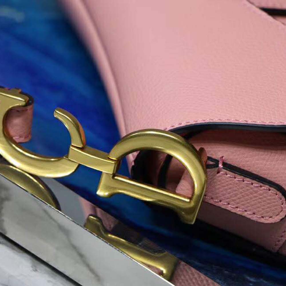 Dior Women Mini Saddle Bag in Calfskin-Pink - image 9