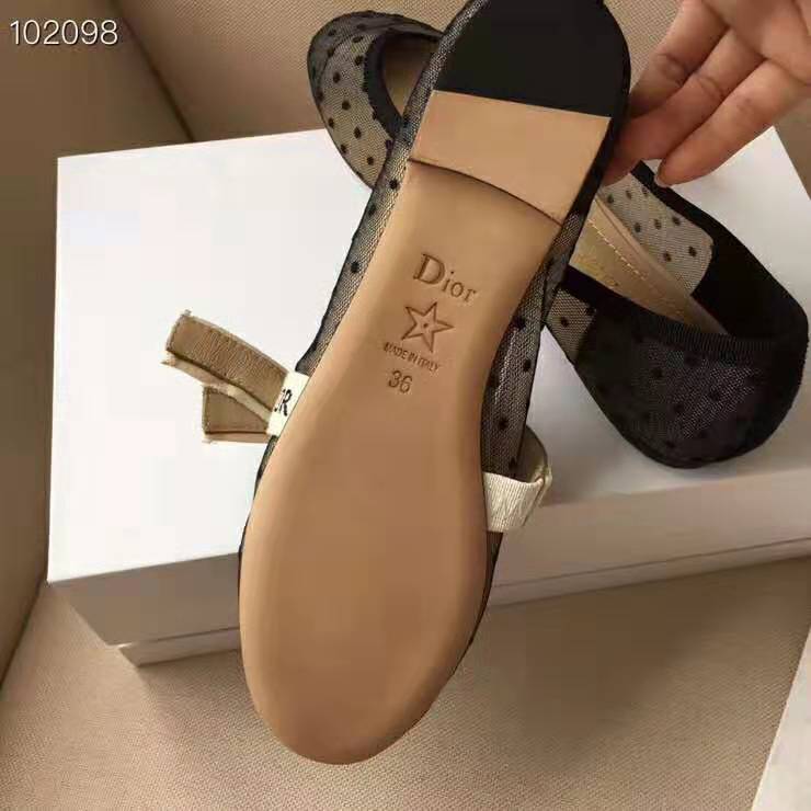 Dior Women Miss J’Adior Dotted Swiss Tulle Ballet Pump-Black - image 9