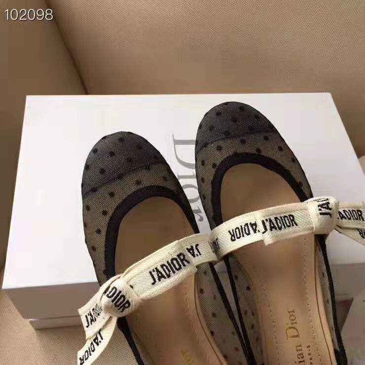 Dior Women Miss J’Adior Dotted Swiss Tulle Ballet Pump-Black - image 10