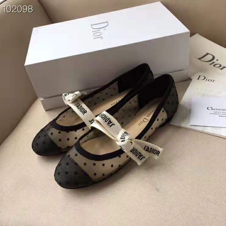 Dior Women Miss J’Adior Dotted Swiss Tulle Ballet Pump-Black - image 5
