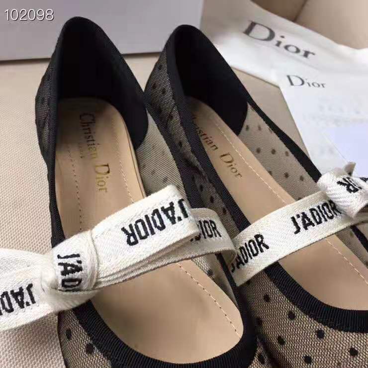 Dior Women Miss J’Adior Dotted Swiss Tulle Ballet Pump-Black - image 7