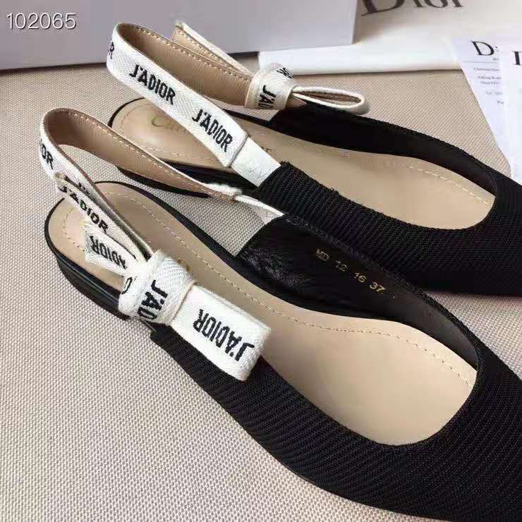 Dior Women Miss J’adior Ballerina in Black Technical Canvas in 1cm Heel - image 7