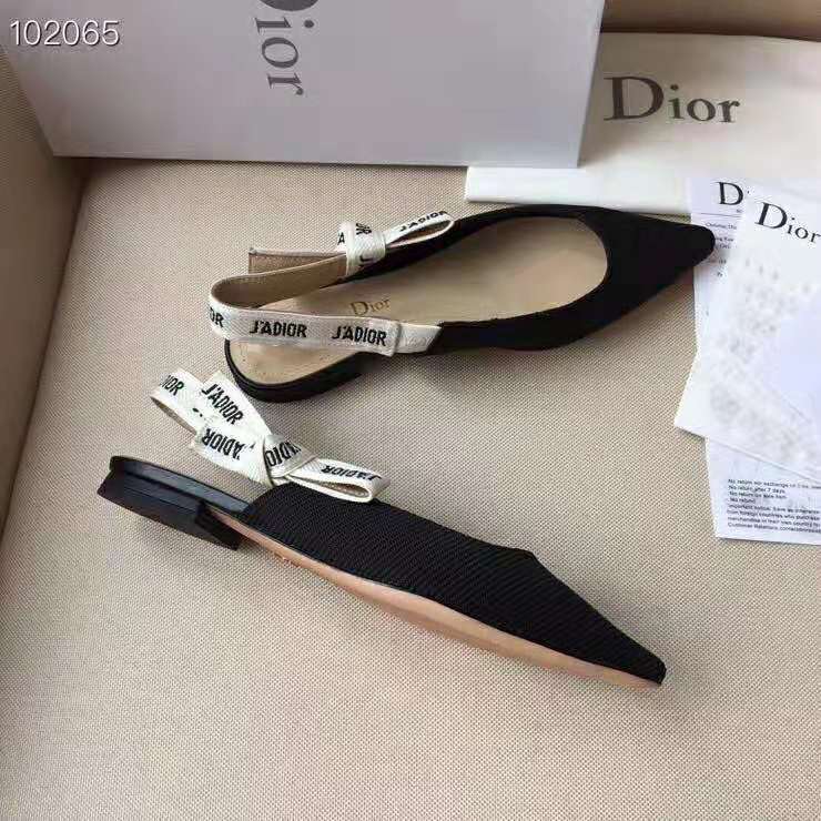 Top angle showing elastic slingback on Dior Women Miss J’adior Ballerina