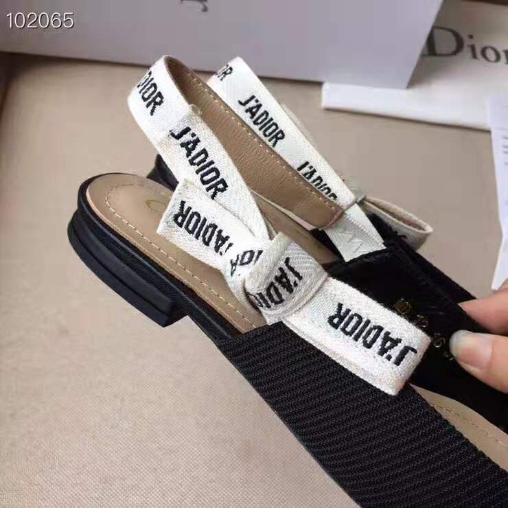 Dior Women Miss J’adior Ballerina in Black Technical Canvas in 1cm Heel - image 9