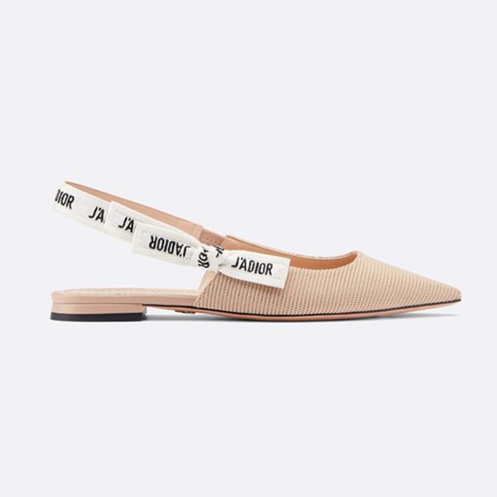 Side view of Dior Women Miss J’adior Ballerina in nude technical canvas