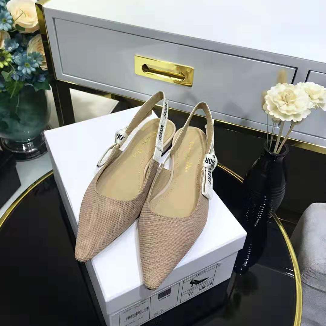 Top view highlighting 1cm heel on Dior Women Miss J’adior Ballerina