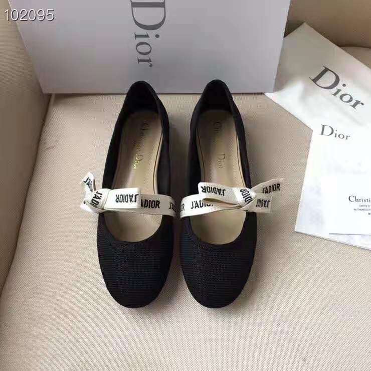 Top view of Dior Women Miss J’adior Ballet Flat showing silhouette and finish