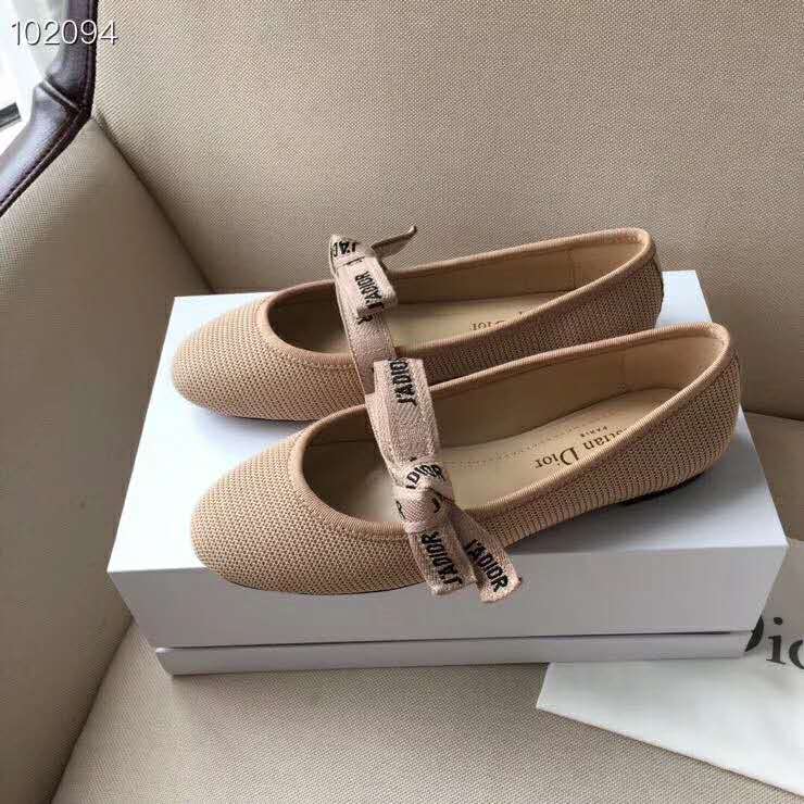 Top view showing silhouette and slip-on style of Dior Miss J’adior ballet flat
