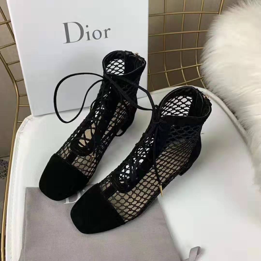 Dior Women Naughtily-D Mesh Ankle Boot in Suede Calfskin 3cm Heel-Black - image 4