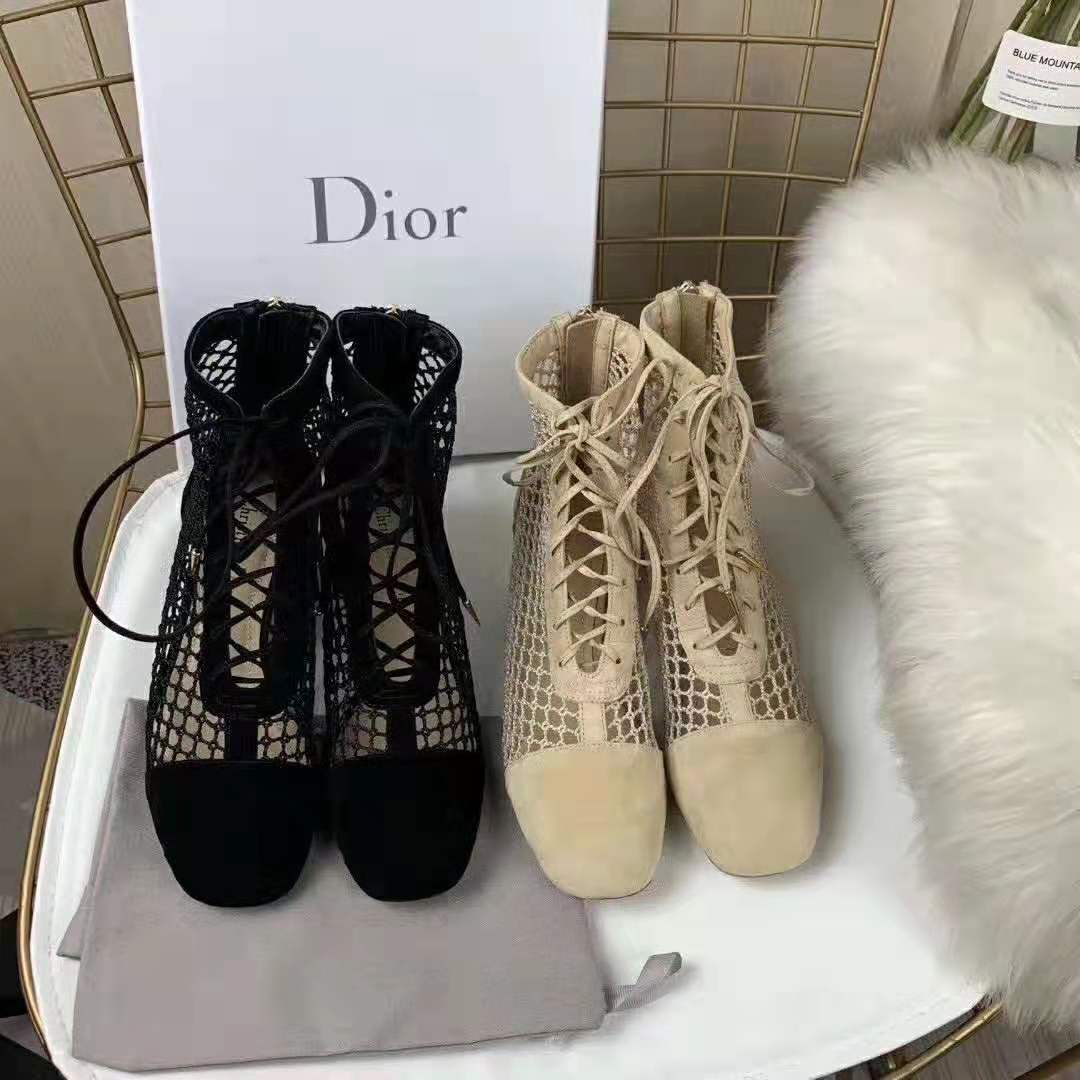 Dior Women Naughtily-D Mesh Ankle Boot in Suede Calfskin 3cm Heel-Sandy - image 5