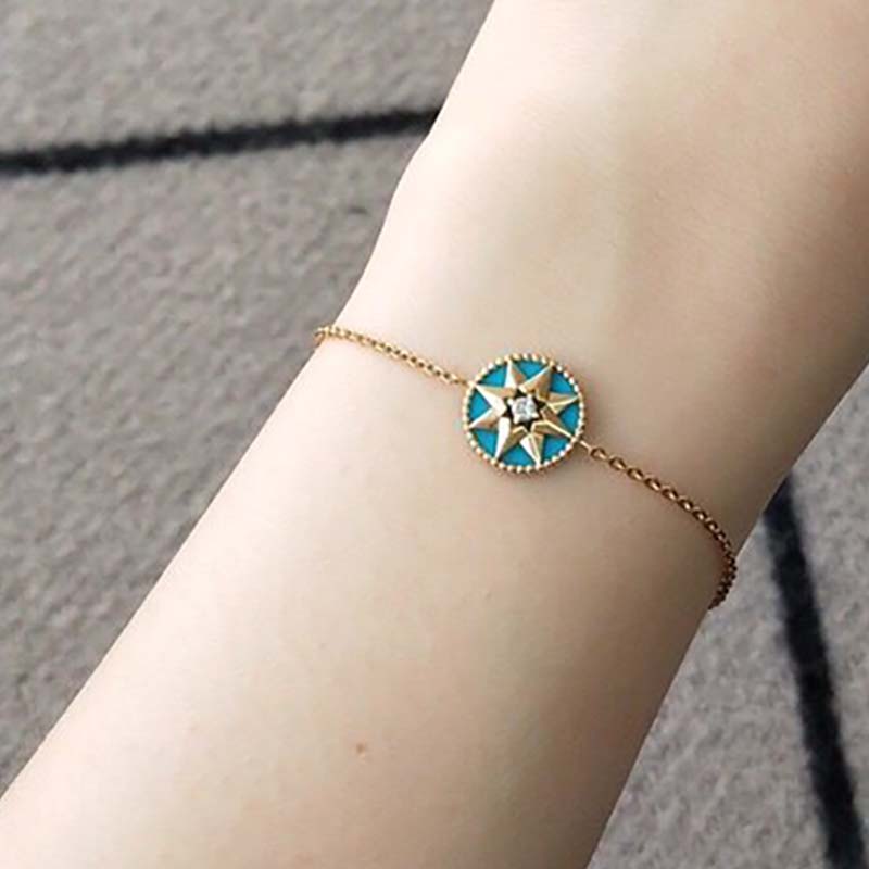 Dior Women Rose Des Vents Bracelet displayed on wrist with diamond detail