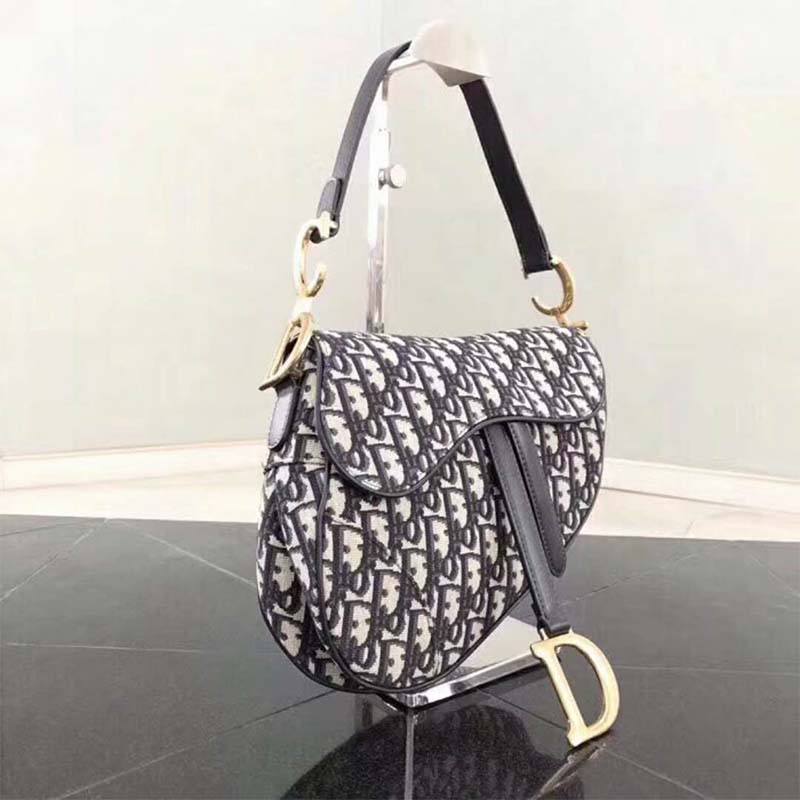 Dior Women Saddle Bag in Blue Canvas - image 4